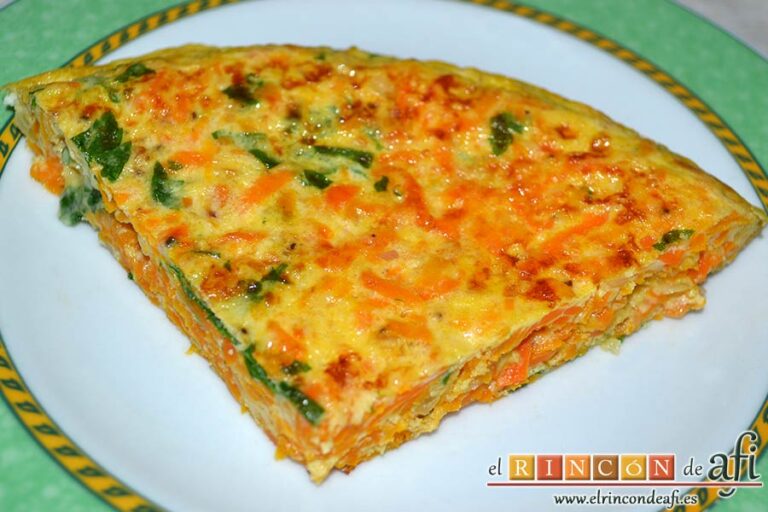 Tortilla de zanahoria, sugerencia de presentación