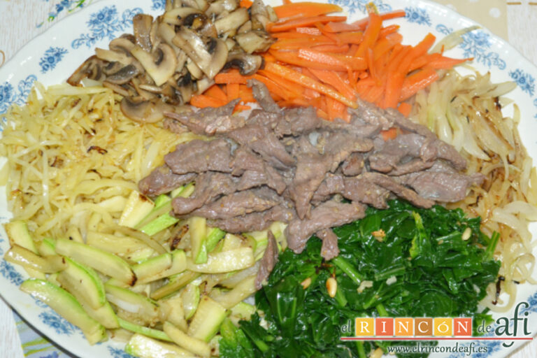 Bibimbap coreano, receta paso a paso