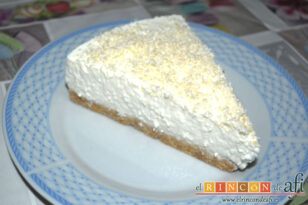 Tarta de yogur y coco, sugerencia de presentación