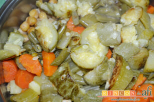 Guiso de garbanzos con verduras, receta paso a paso