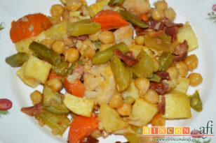 Guiso de garbanzos con verduras, sugerencia de presentación