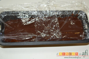Bizcocho borracho de chocolate, receta paso a paso