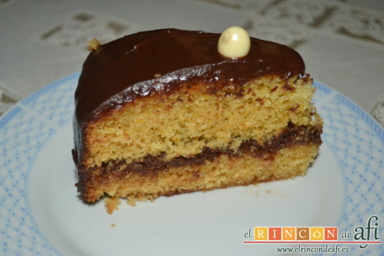 Tarta de naranja y chocolate, sugerencia de presentación