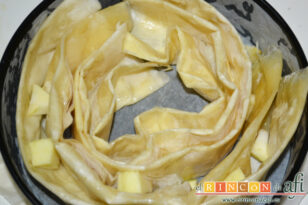Tarta de masa filo, manzana y crema pastelera, receta paso a paso