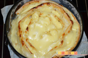 Tarta de masa filo, manzana y crema pastelera, receta paso a paso
