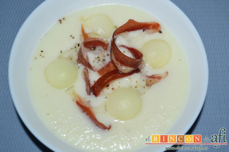 Sopa de melón, sugerencia de presentación