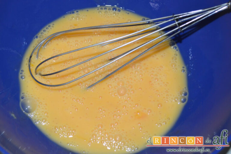 Tortilla de bacalao, receta paso a paso