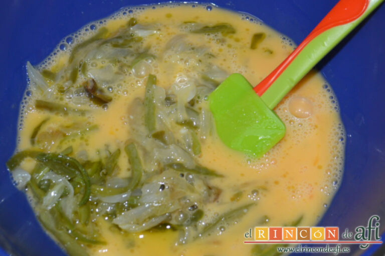 Tortilla de bacalao, receta paso a paso