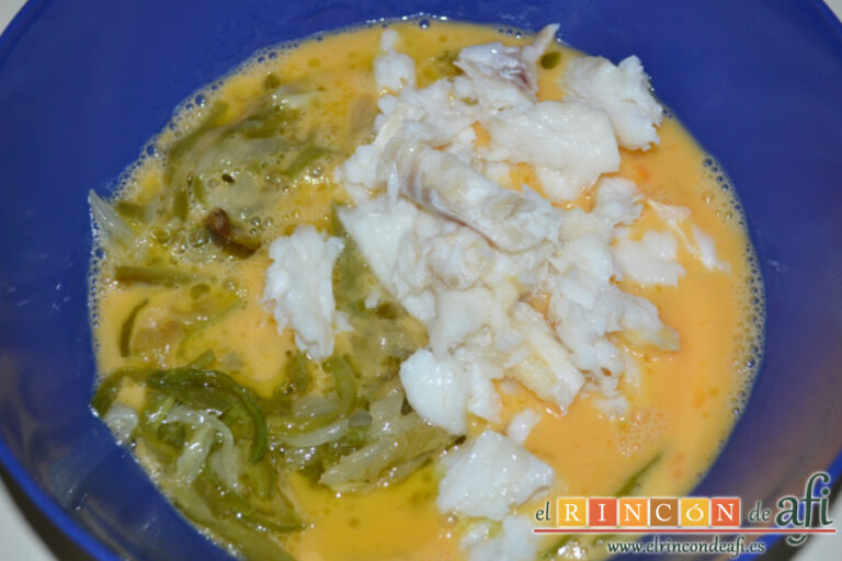 Tortilla de bacalao, receta paso a paso