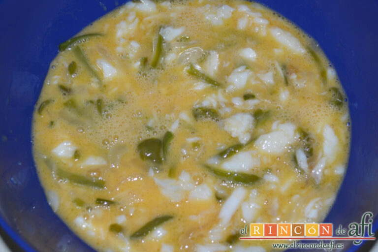 Tortilla de bacalao, receta paso a paso