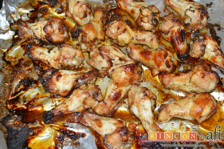 Alitas de pollo laqueadas con salsa Worcestershire, receta paso a paso