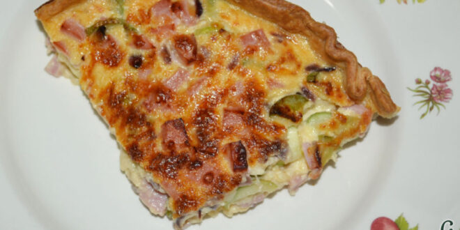Quiche de jamón de pavo y calabacinos en airfryer