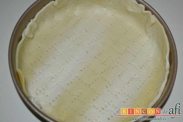 Quiche de jamón de pavo y calabacinos en airfryer, paso a paso