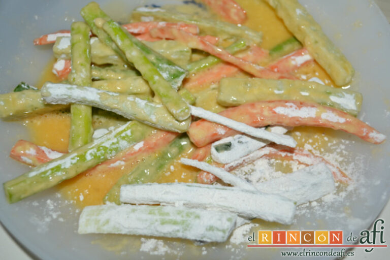 Palitos de verduras y salsa de yogur, receta paso a paso