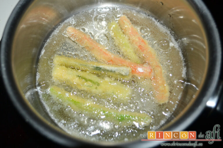 Palitos de verduras y salsa de yogur, receta paso a paso
