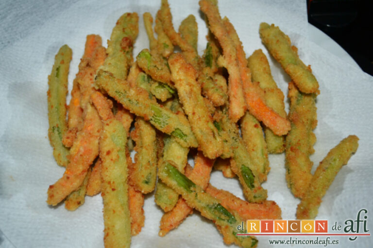 Palitos de verduras y salsa de yogur, receta paso a paso