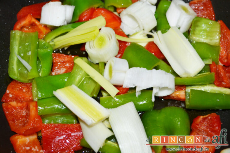 Bacalao con pimientos, receta paso a paso