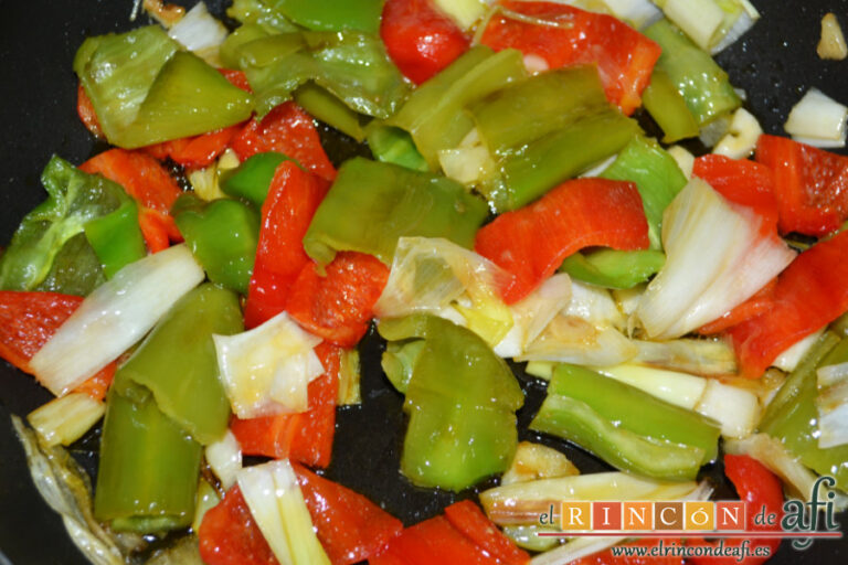 Bacalao con pimientos, receta paso a paso