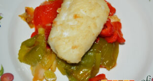 Bacalao con pimientos, sugerencia de presentación