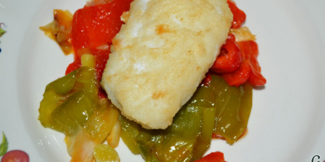 Bacalao con pimientos, sugerencia de presentación