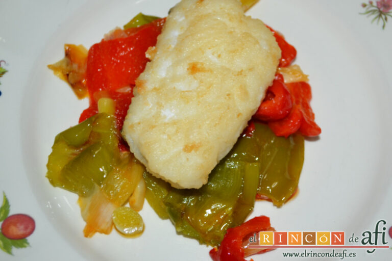 Bacalao con pimientos, sugerencia de presentación